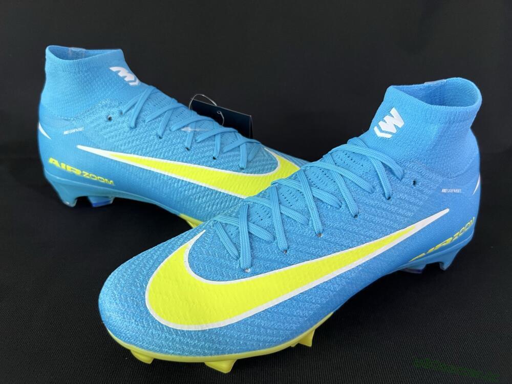 Unisex Nike Air Zoom Mercurial Superfly 10 Elite FG Firm Ground High-Tops Football Boots - Jade/Yellow/White