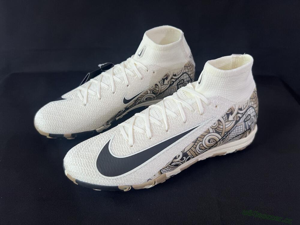 Unisex Nike Air Zoom Mercurial Superfly 10 Elite TF Artificial Turf High-Tops Football Shoes - Beige/Black/Brown