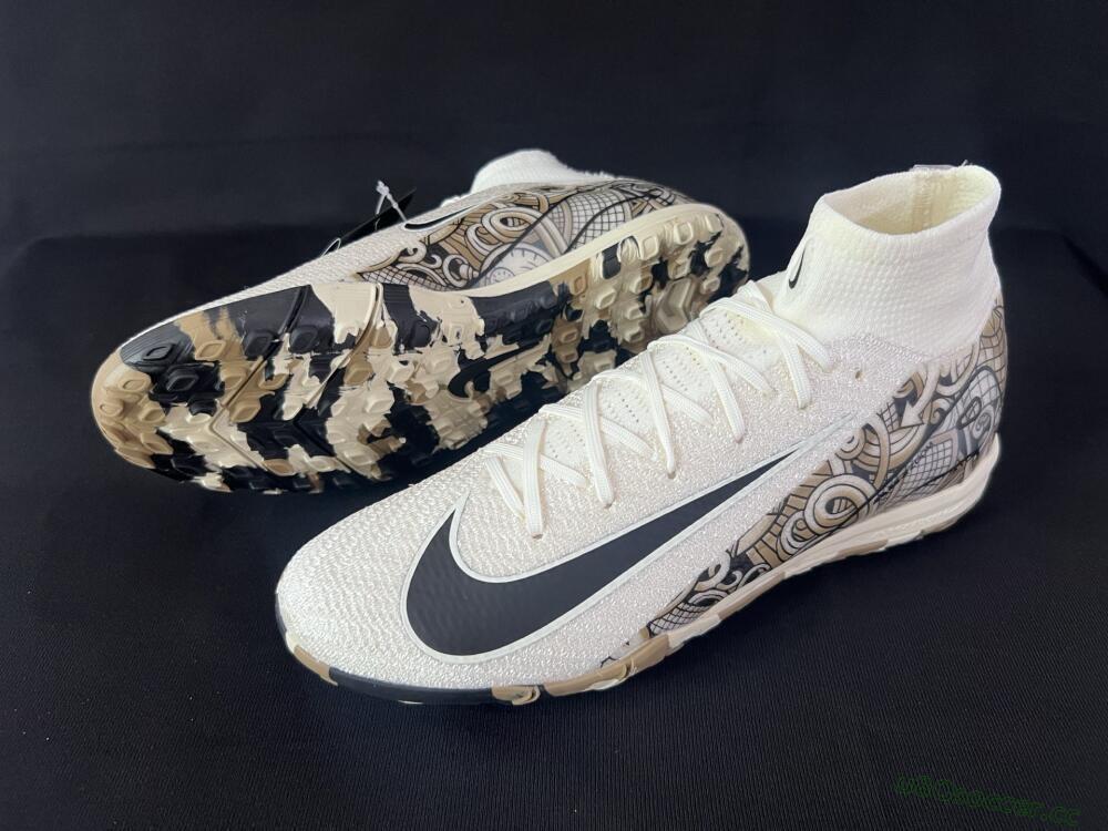 Unisex Nike Air Zoom Mercurial Superfly 10 Elite TF Artificial Turf High-Tops Football Shoes - Beige/Black/Brown
