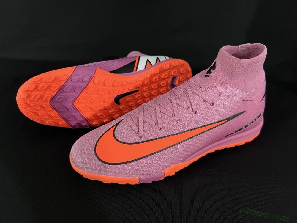 Unisex Nike Air Zoom Mercurial Superfly 10 Elite TF Artificial Turf High-Tops Football Shoes - Red/Orange/Black