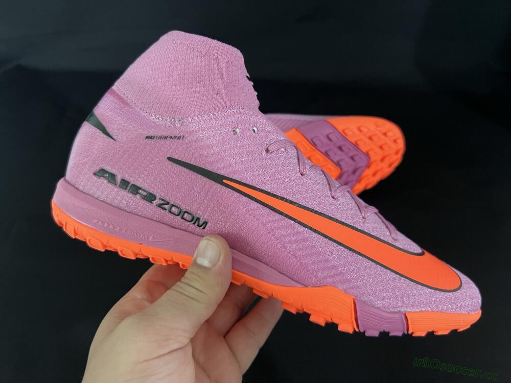 Unisex Nike Air Zoom Mercurial Superfly 10 Elite TF Artificial Turf High-Tops Football Shoes - Red/Orange/Black
