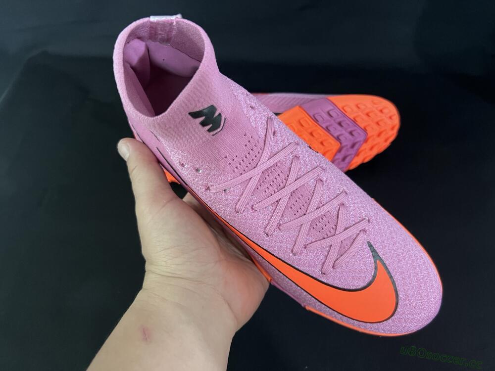 Unisex Nike Air Zoom Mercurial Superfly 10 Elite TF Artificial Turf High-Tops Football Shoes - Red/Orange/Black