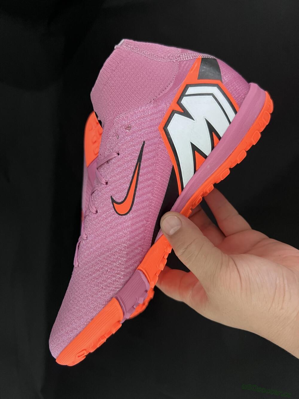 Unisex Nike Air Zoom Mercurial Superfly 10 Elite TF Artificial Turf High-Tops Football Shoes - Red/Orange/Black