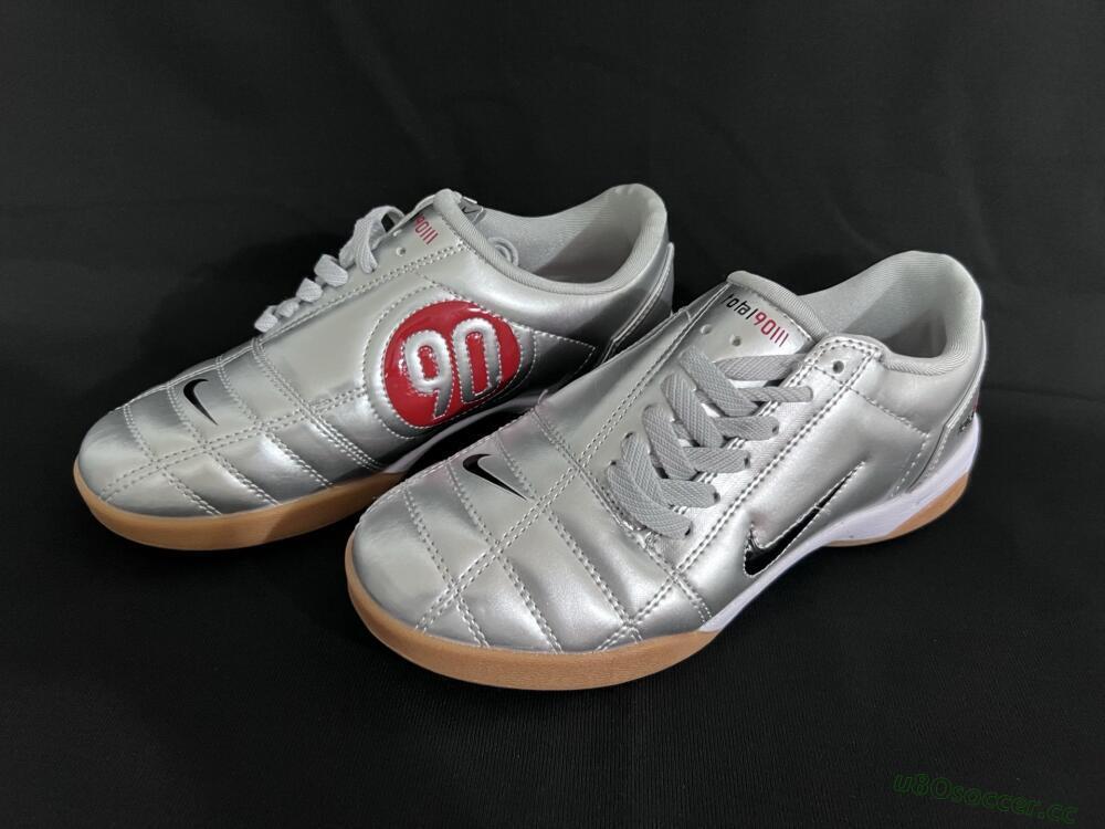 Kids Nike Total 90 III IC Indoor & Futsal Low-Tops Football Shoes - Silver/Blue