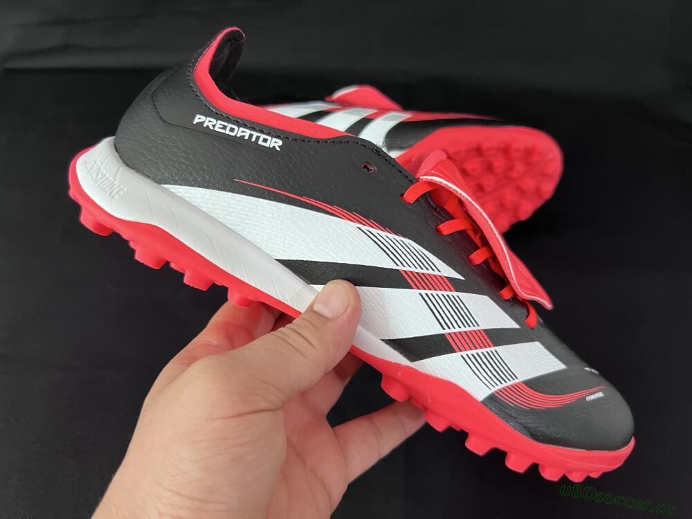 Unisex Adidas Predator Elite Foldover Tongue TF Artificial Turf Low-Tops Football Shoes - Black/White/Red