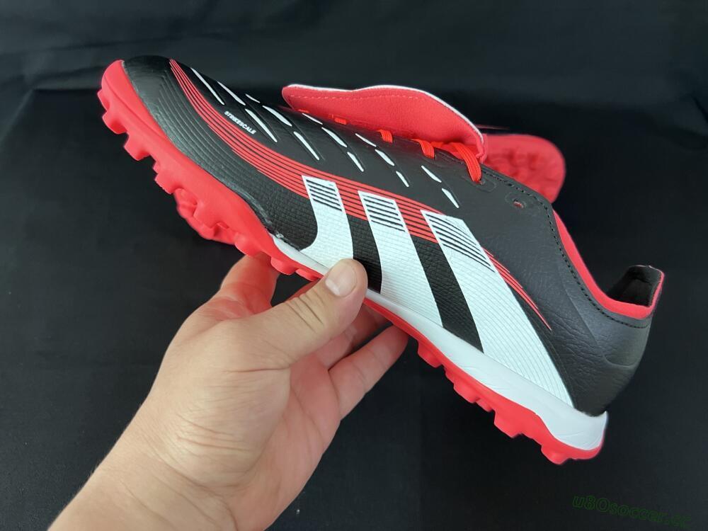 Unisex Adidas Predator Elite Foldover Tongue TF Artificial Turf Low-Tops Football Shoes - Black/White/Red