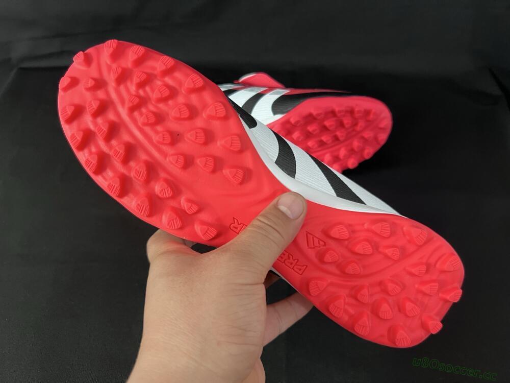 Unisex Adidas Predator Elite Foldover Tongue TF Artificial Turf Low-Tops Football Shoes - Black/White/Red