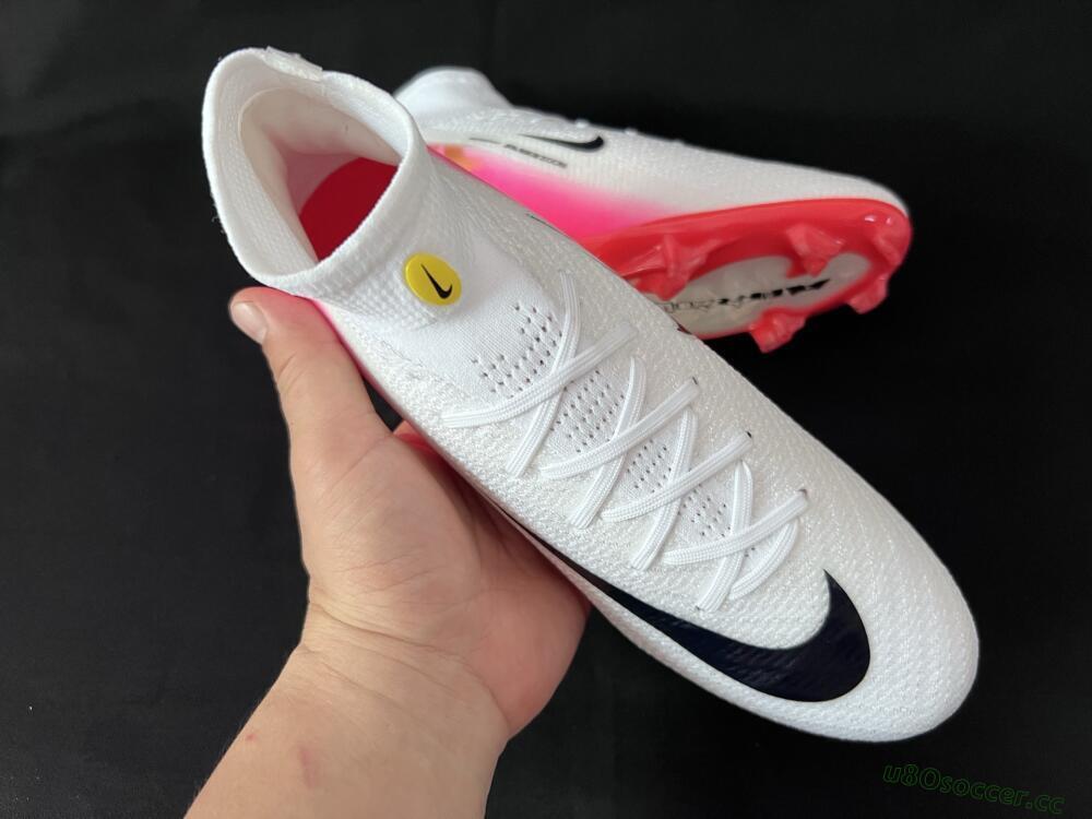 Unisex Nike Air Zoom Mercurial Superfly 10 Elite FG Firm Ground High-Tops Football Boots - White/Black/Pink