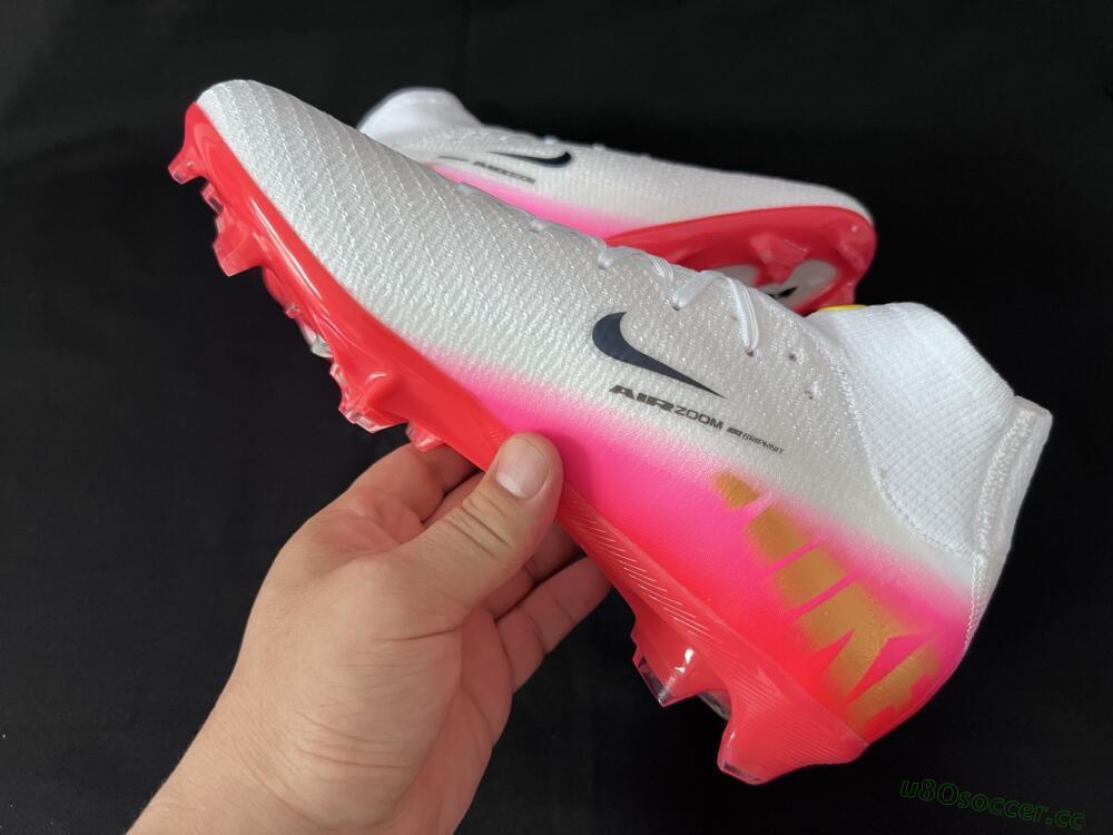 Unisex Nike Air Zoom Mercurial Superfly 10 Elite FG Firm Ground High-Tops Football Boots - White/Black/Pink