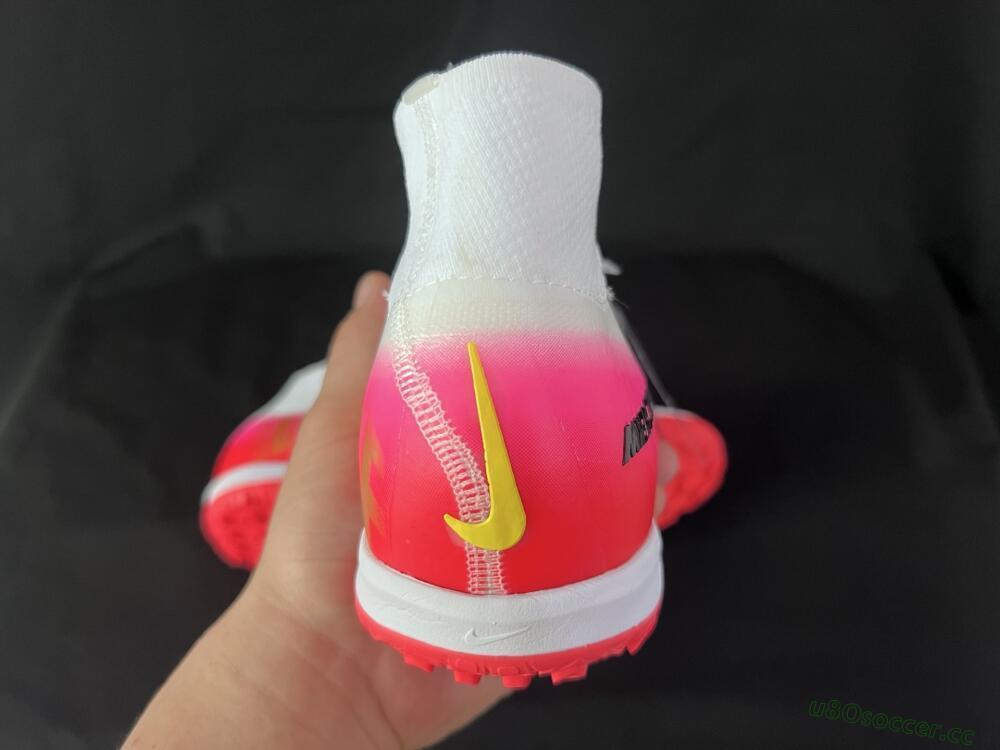 Unisex Nike Air Zoom Mercurial Superfly 10 Elite TF Artificial Turf High-Tops Football Shoes - White/Black/Pink