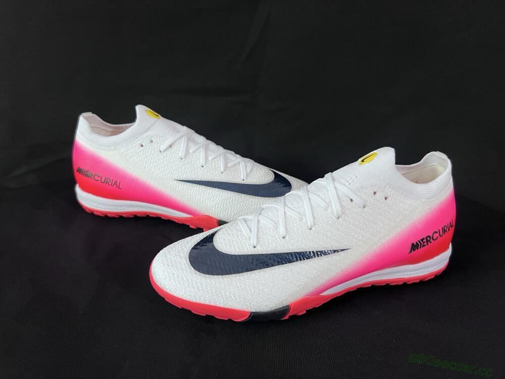 Unisex Nike Air Zoom Mercurial Vapor 16 Elite TF Artificial Turf Low-Tops Football Shoes - White/Black/Pink