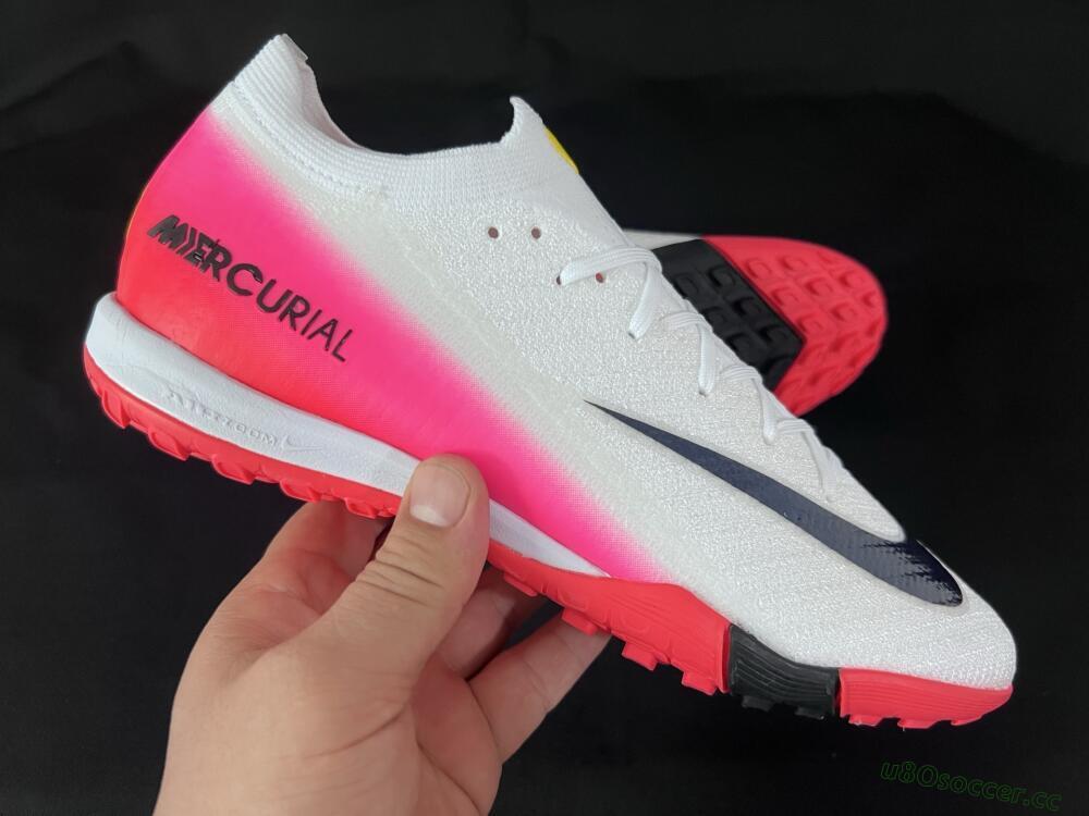 Unisex Nike Air Zoom Mercurial Vapor 16 Elite TF Artificial Turf Low-Tops Football Shoes - White/Black/Pink