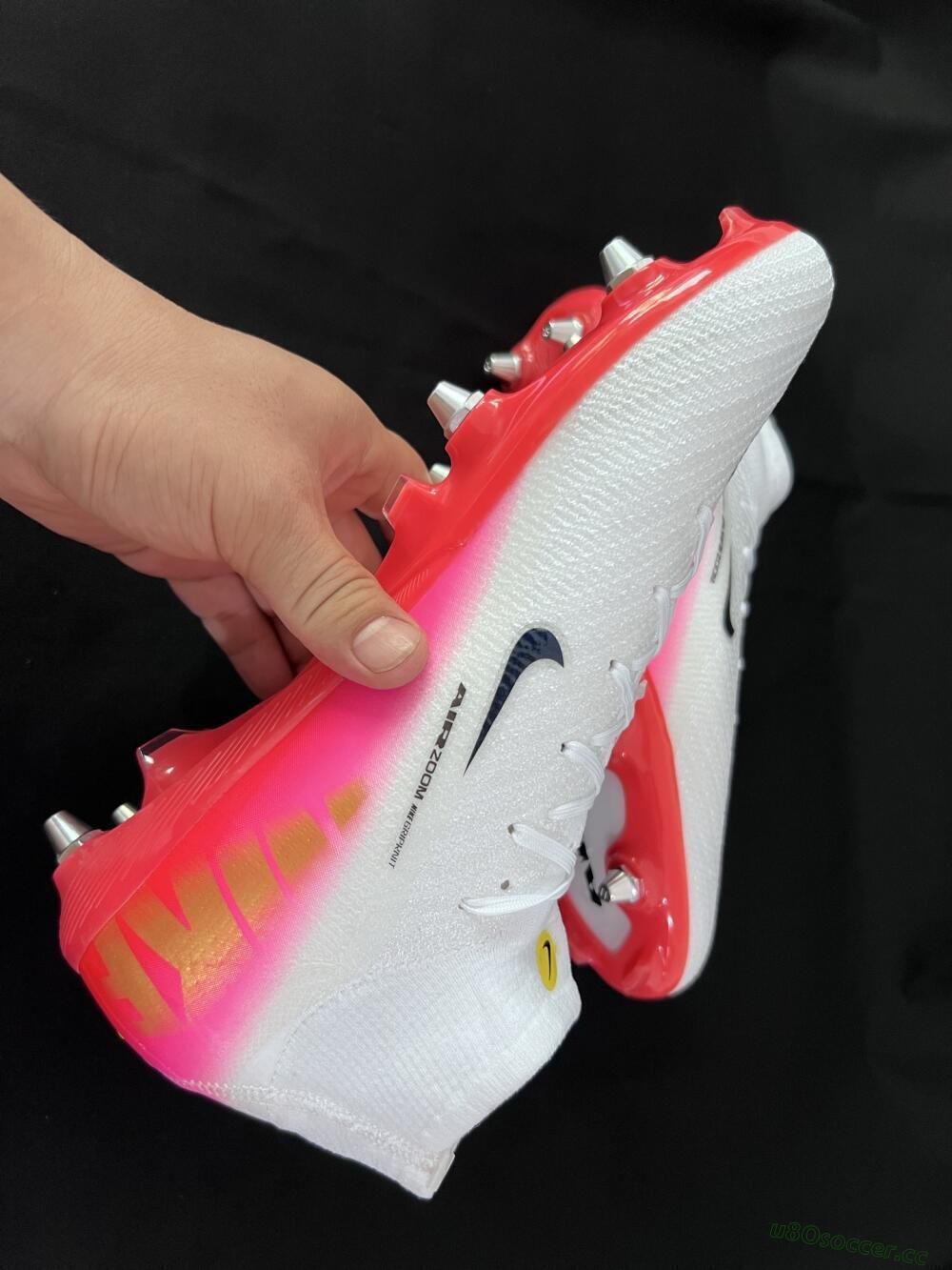 Men's Nike Air Zoom Mercurial Superfly 10 Elite SG Soft Ground High-Tops Football Boots - White/Black/Red