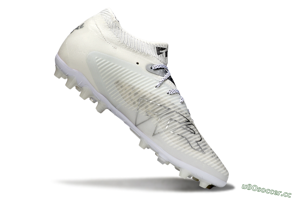 Men's Puma Future 8 Ultimate AG Artificial Grass Low-Tops Football Boots - Beige/Black/White 4