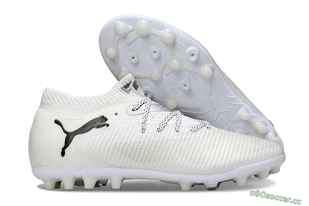 Men's Puma Future 8 Ultimate AG Artificial Grass Low-Tops Football Boots - Beige/Black/White 2