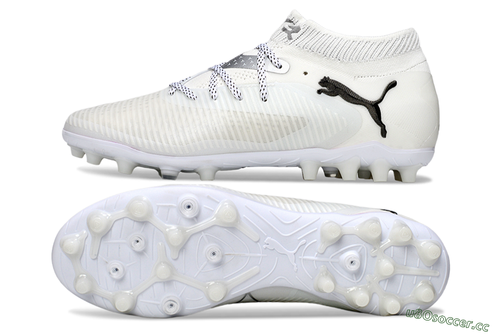 Men's Puma Future 8 Ultimate AG Artificial Grass Low-Tops Football Boots - Beige/Black/White 1