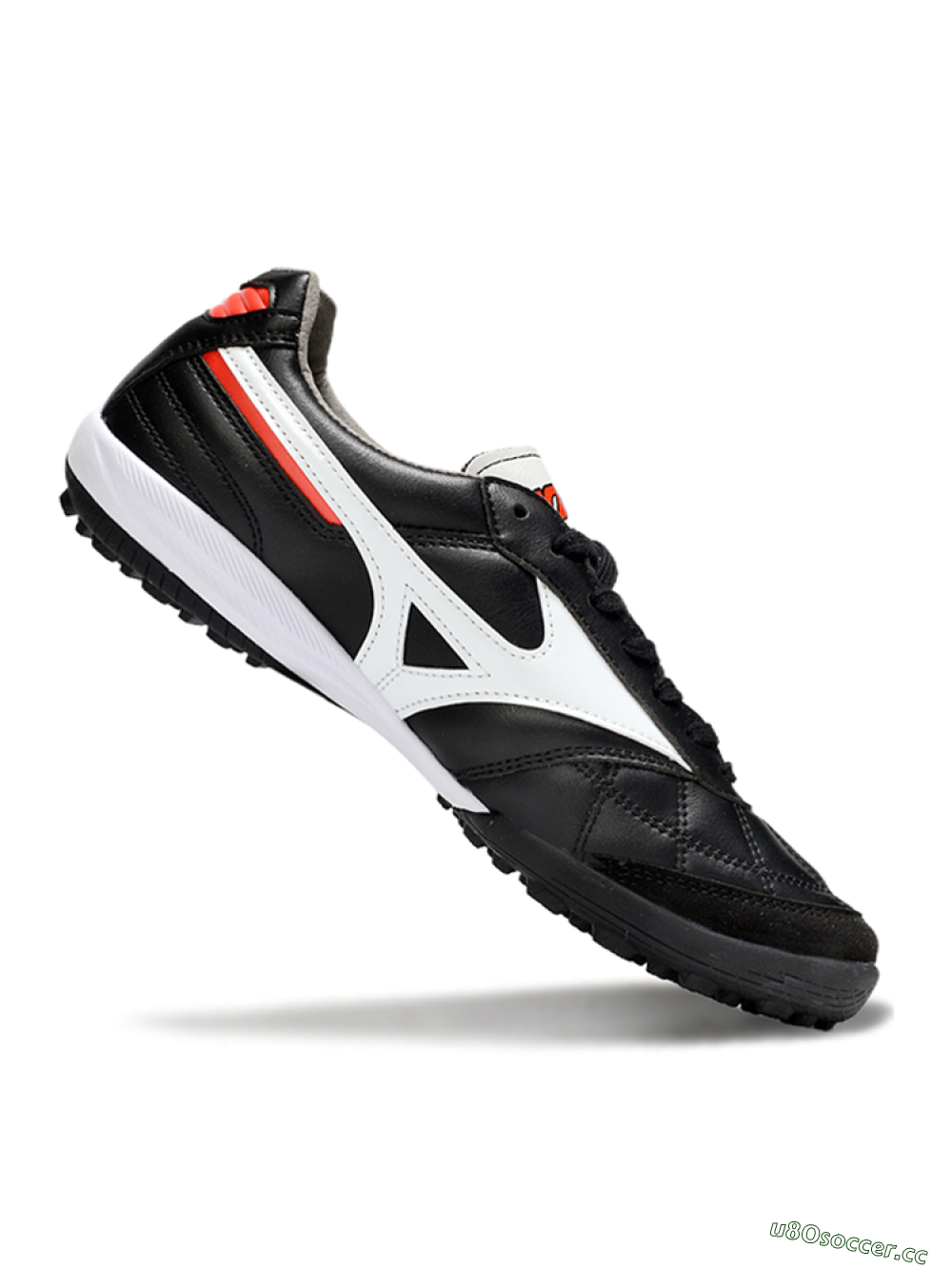 Men's Mizuno Morelia Neo 4 TF Artificial Turf Low-Tops Football Shoes - Black/White/Red 4