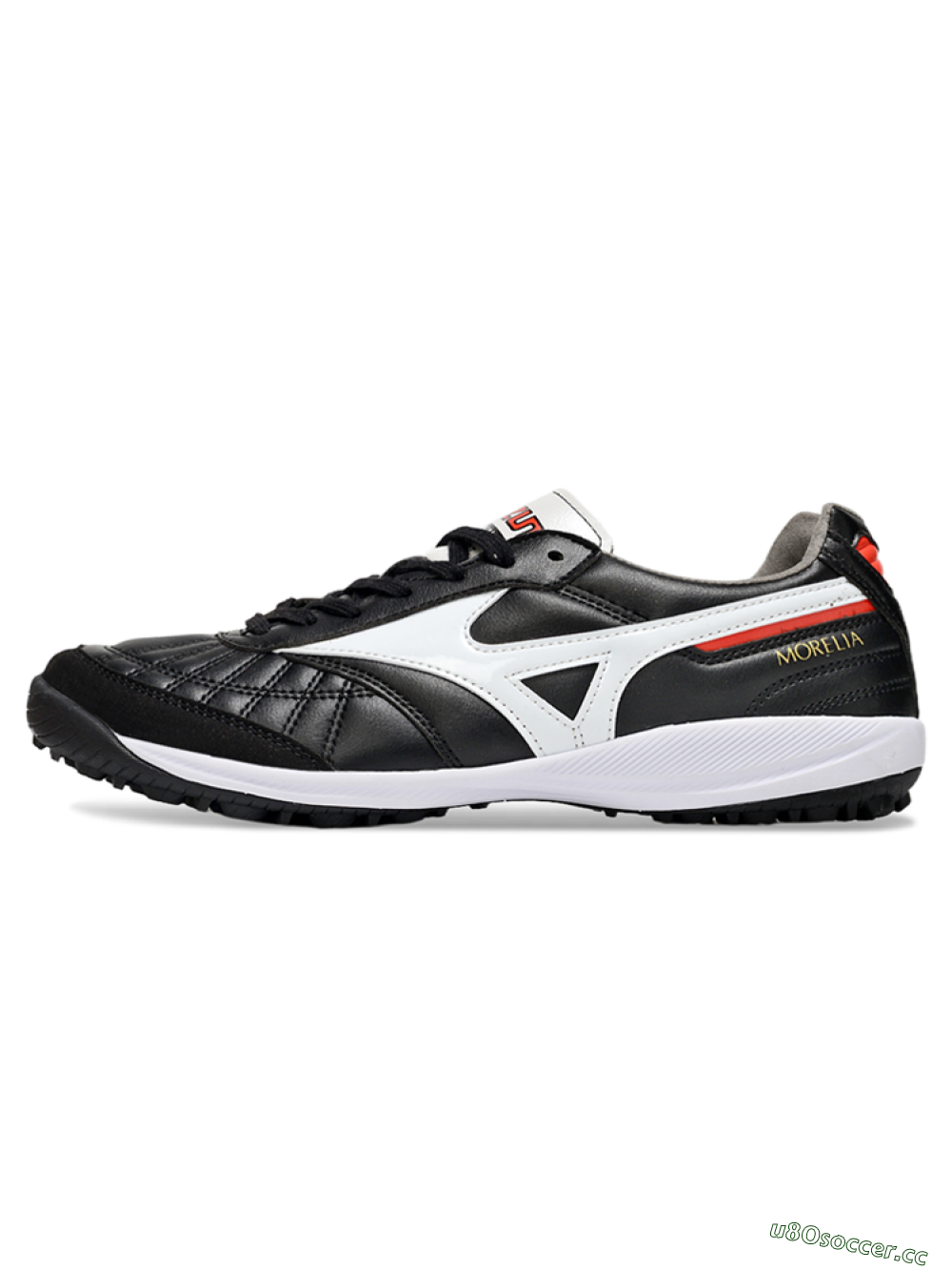 Men's Mizuno Morelia Neo 4 TF Artificial Turf Low-Tops Football Shoes - Black/White/Red 0