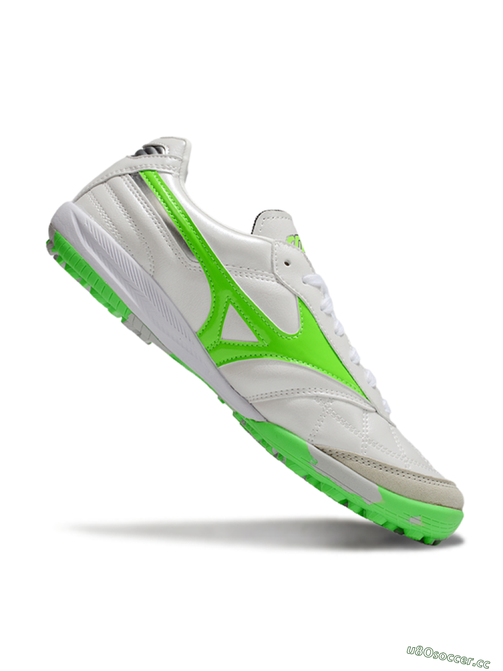 Men's Mizuno Morelia Neo 4 TF Artificial Turf Low-Tops Football Shoes - White/Yellow/Grey 4