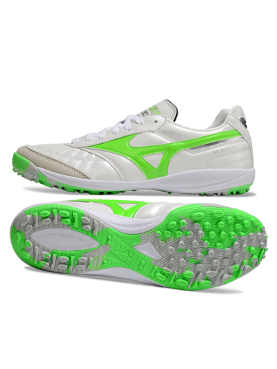 Men's Mizuno Morelia Neo 4 TF Artificial Turf Low-Tops Football Shoes - White/Yellow/Grey