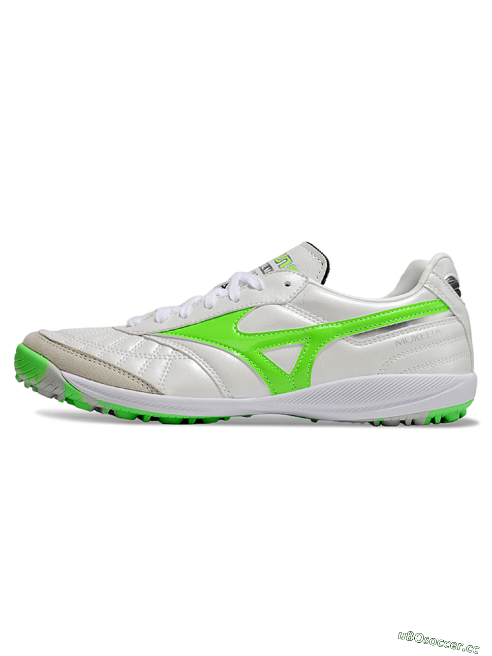 Men's Mizuno Morelia Neo 4 TF Artificial Turf Low-Tops Football Shoes - White/Yellow/Grey 0