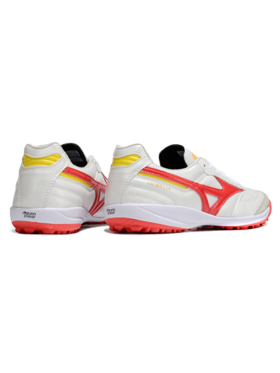 Men's Mizuno Morelia Neo 4 TF Artificial Turf Low-Tops Football Shoes - White/Red/Yellow