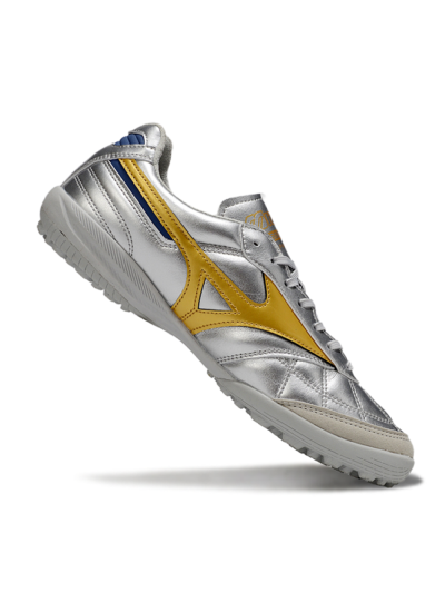 Men's Mizuno Morelia Neo 4 TF Artificial Turf Low-Tops Football Shoes - Silver/Grey/Gold