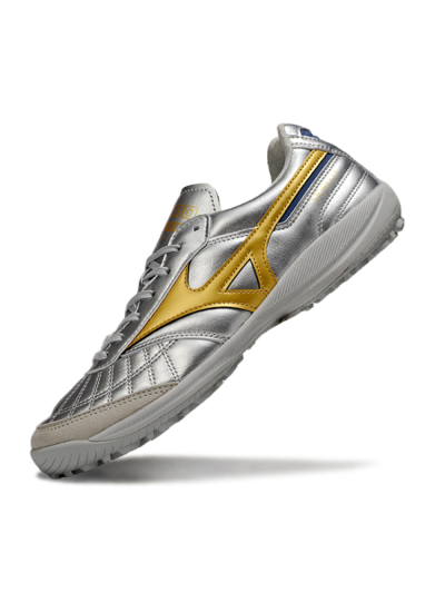 Men's Mizuno Morelia Neo 4 TF Artificial Turf Low-Tops Football Shoes - Silver/Grey/Gold