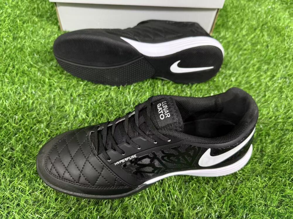Unisex Nike Lunar Gato 2 IC Indoor & Futsal Low-Tops Football Shoes - Black/White