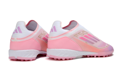 Unisex Adidas F50 Elite Laceless TF Artificial Turf Low-Tops Football Shoes - Pink/Purple/Gold