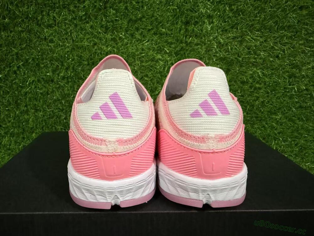 Unisex Adidas F50 Elite Laceless TF Artificial Turf Low-Tops Football Shoes - Pink/Purple/Gold