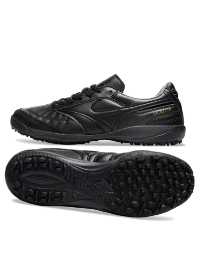Men's Mizuno Morelia Neo 4 TF Artificial Turf Low-Tops Football Shoes - Black/Gold