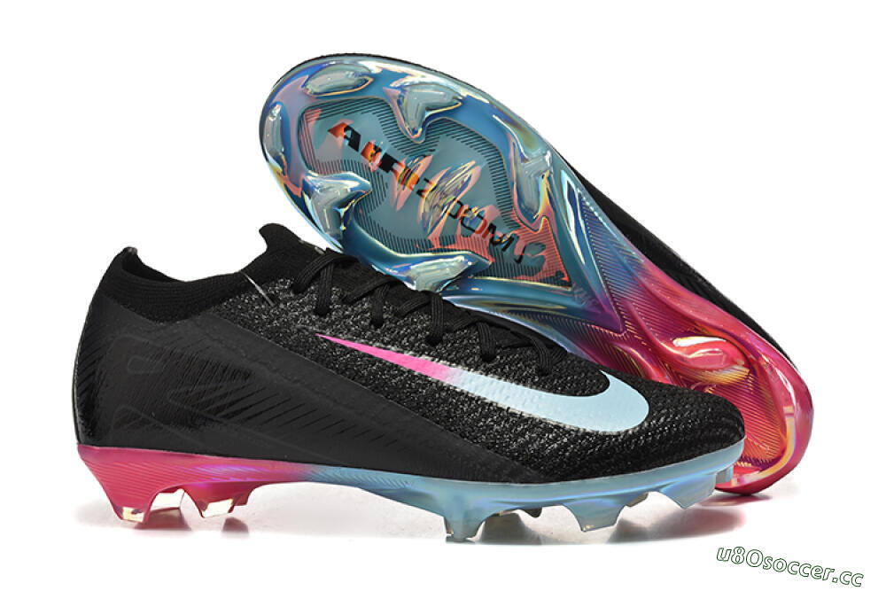 Men's Nike Air Zoom Mercurial Vapor 16 Elite FG Firm Ground Low-Tops Football Boots - Black/Jade/Pink 2
