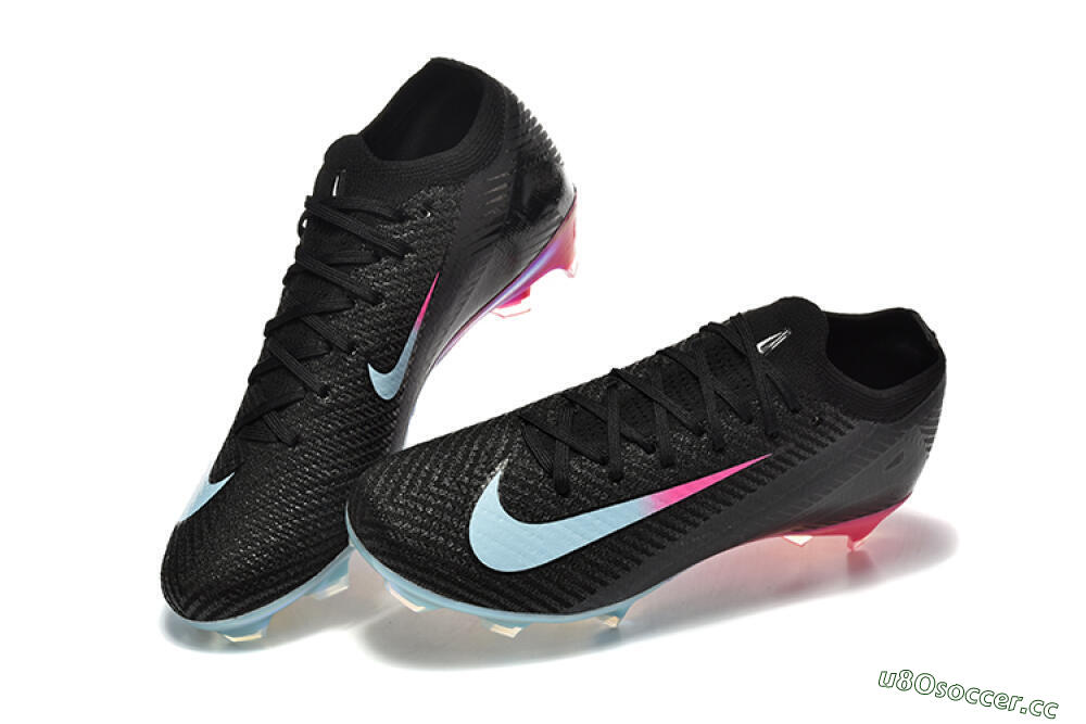 Men's Nike Air Zoom Mercurial Vapor 16 Elite FG Firm Ground Low-Tops Football Boots - Black/Jade/Pink 6
