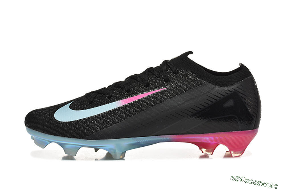 Men's Nike Air Zoom Mercurial Vapor 16 Elite FG Firm Ground Low-Tops Football Boots - Black/Jade/Pink 0