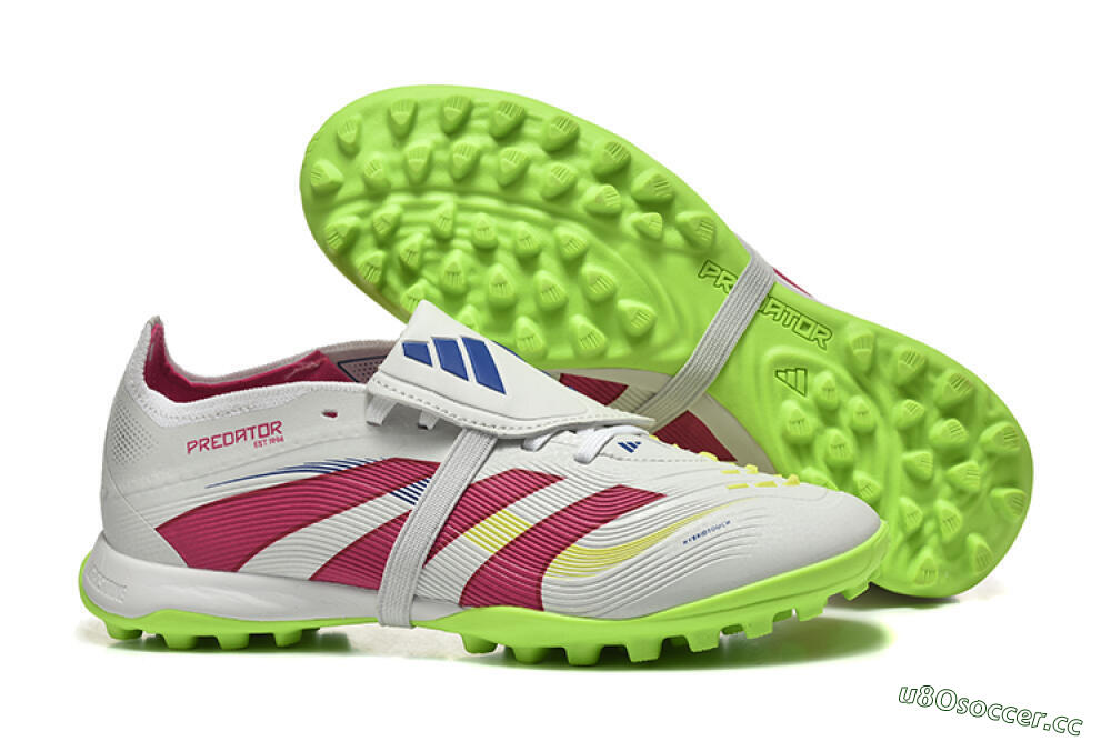 Unisex Adidas Predator 25 Elite Foldover Tongue TF Artificial Turf Low-Tops Football Shoes - Grey/Red/Yellow 2