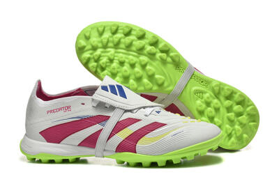 Unisex Adidas Predator 25 Elite Foldover Tongue TF Artificial Turf Low-Tops Football Shoes - Grey/Red/Yellow