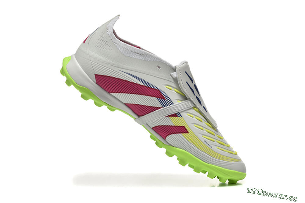 Unisex Adidas Predator 25 Elite Foldover Tongue TF Artificial Turf Low-Tops Football Shoes - Grey/Red/Yellow 7