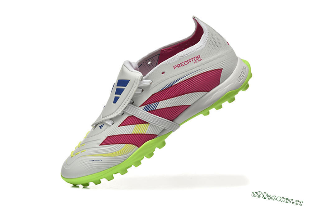 Unisex Adidas Predator 25 Elite Foldover Tongue TF Artificial Turf Low-Tops Football Shoes - Grey/Red/Yellow 8