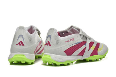 Unisex Adidas Predator 25 Elite Foldover Tongue TF Artificial Turf Low-Tops Football Shoes - Grey/Red/Yellow