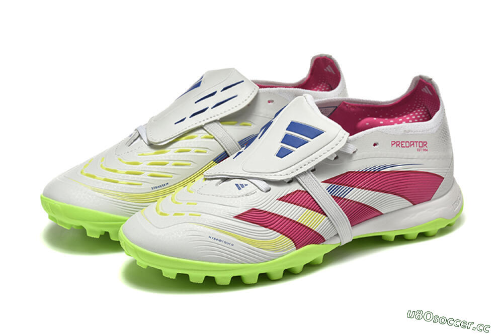 Unisex Adidas Predator 25 Elite Foldover Tongue TF Artificial Turf Low-Tops Football Shoes - Grey/Red/Yellow 5