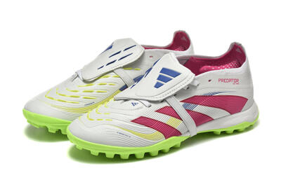 Unisex Adidas Predator 25 Elite Foldover Tongue TF Artificial Turf Low-Tops Football Shoes - Grey/Red/Yellow