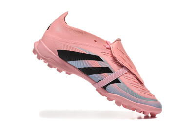 Unisex Adidas Predator 25 Elite Foldover Tongue TF Artificial Turf Low-Tops Football Shoes - Pink/Black/Silver