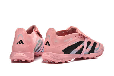 Unisex Adidas Predator 25 Elite Foldover Tongue TF Artificial Turf Low-Tops Football Shoes - Pink/Black/Silver