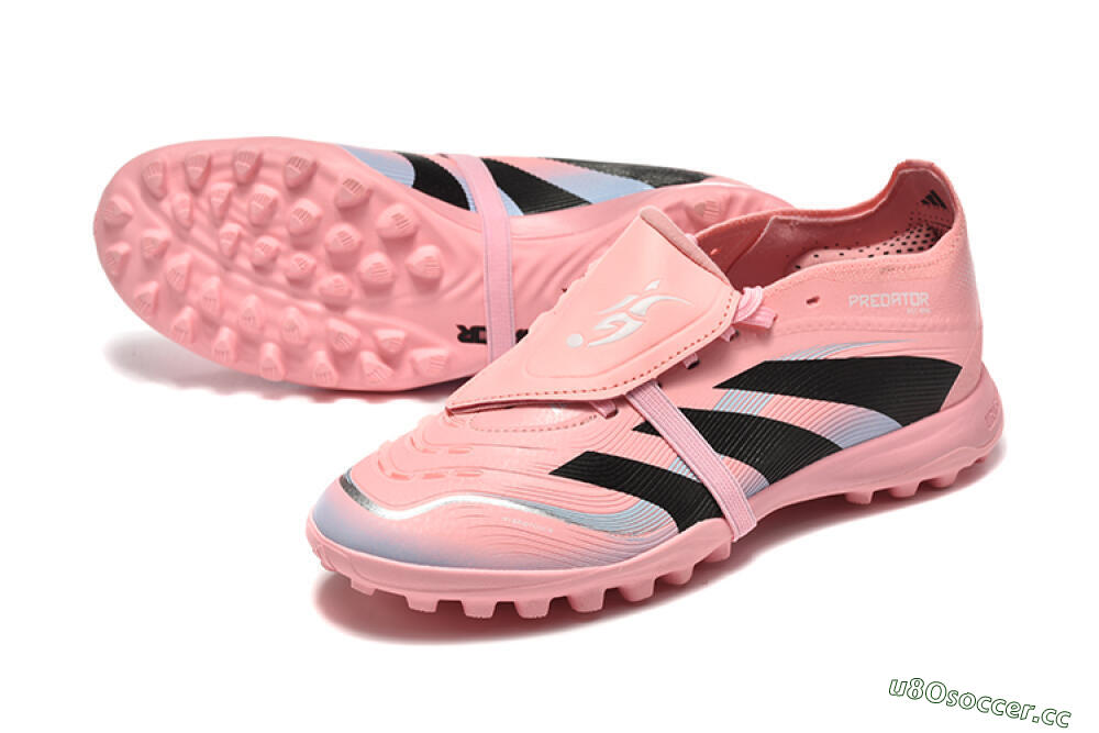 Unisex Adidas Predator 25 Elite Foldover Tongue TF Artificial Turf Low-Tops Football Shoes - Pink/Black/Silver 3