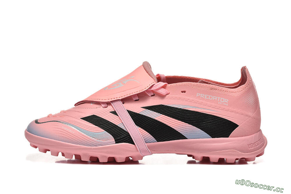 Unisex Adidas Predator 25 Elite Foldover Tongue TF Artificial Turf Low-Tops Football Shoes - Pink/Black/Silver 0