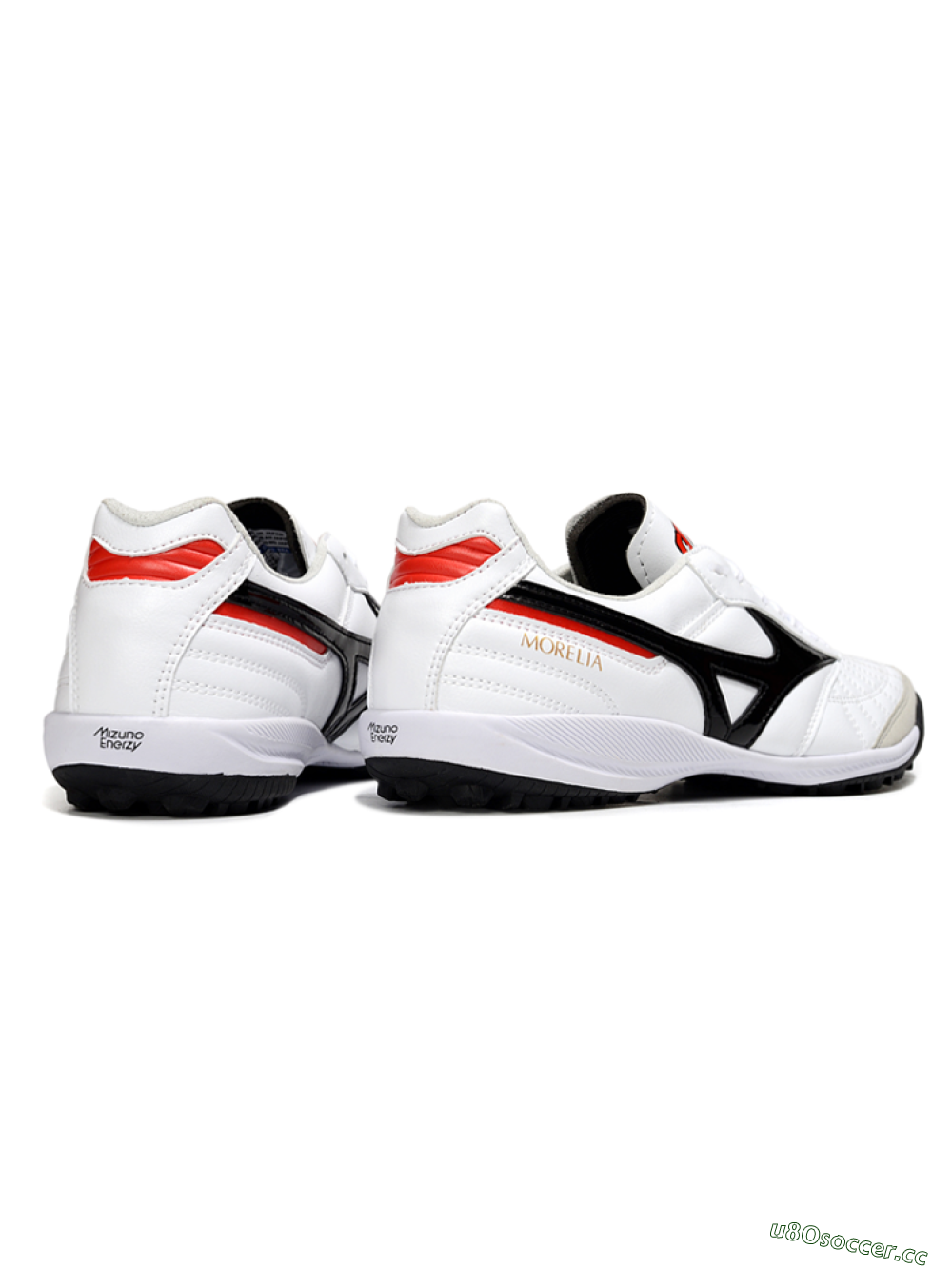 Men's Mizuno Morelia Neo 4 TF Artificial Turf Low-Tops Football Shoes - White/Black/Red 6