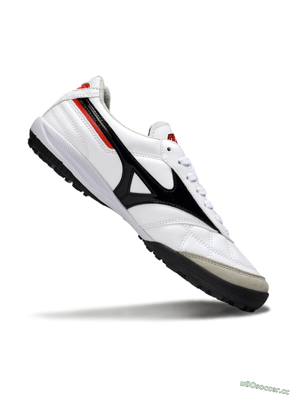 Men's Mizuno Morelia Neo 4 TF Artificial Turf Low-Tops Football Shoes - White/Black/Red 4