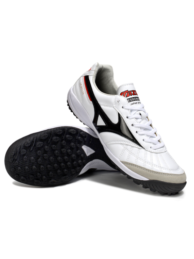 Men's Mizuno Morelia Neo 4 TF Artificial Turf Low-Tops Football Shoes - White/Black/Red