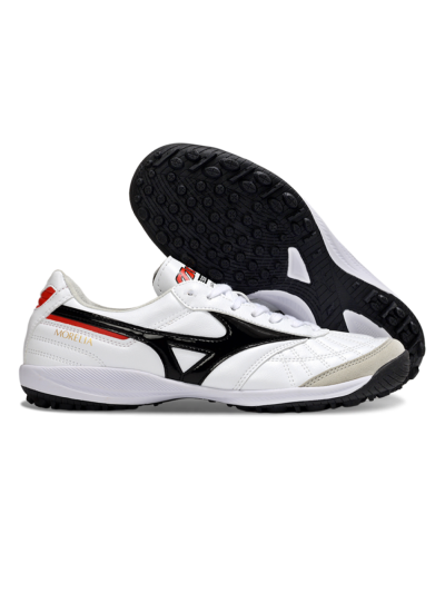 Men's Mizuno Morelia Neo 4 TF Artificial Turf Low-Tops Football Shoes - White/Black/Red